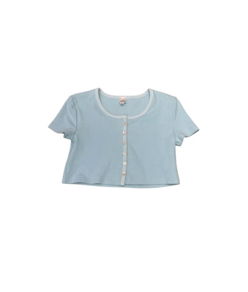 NEW THEME kids michaela ribbed top in pastel blue